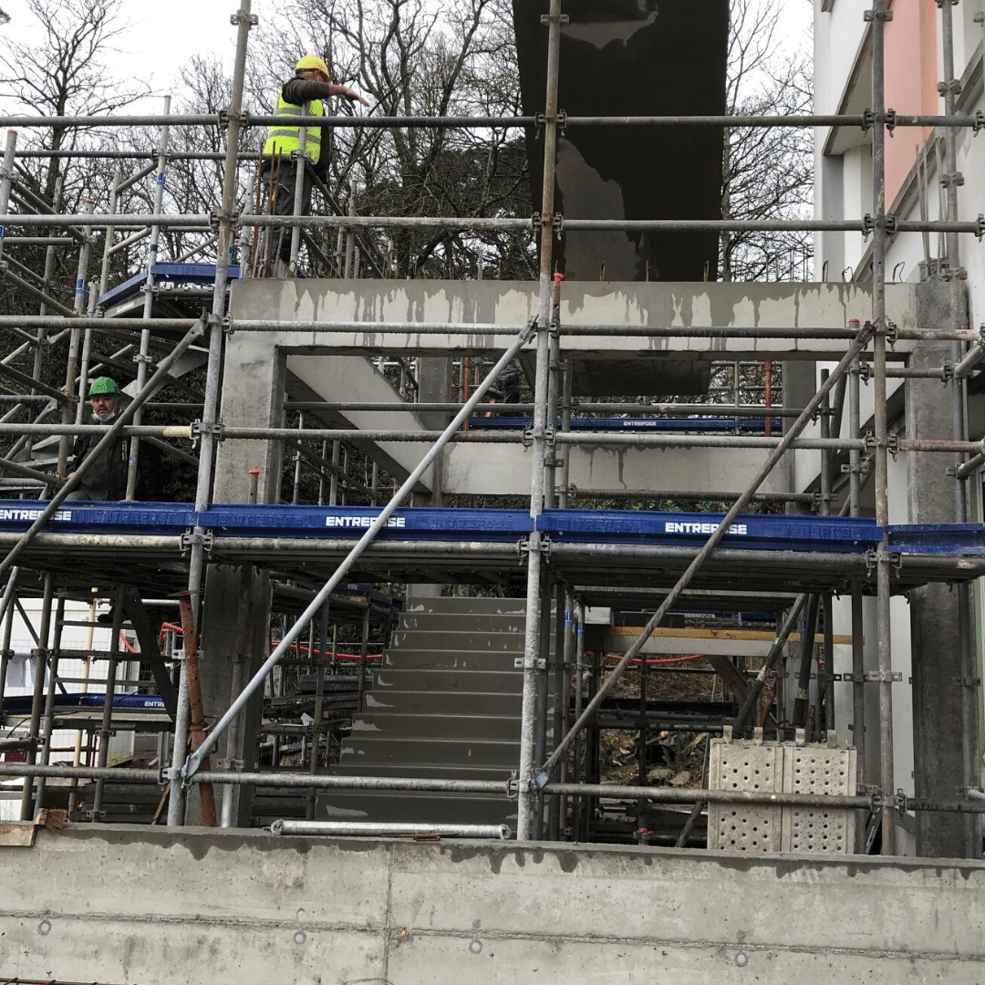 chantier groupe scolaire saint sebastien a landerneau restructuration du batiment college et extension de la salle de sport 1