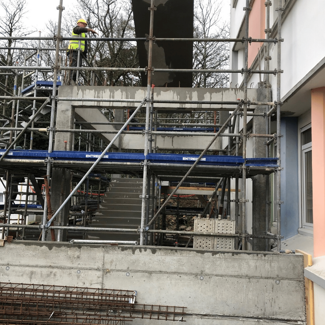 chantier groupe scolaire saint sebastien a landerneau restructuration du batiment college et extension de la salle de sport 1