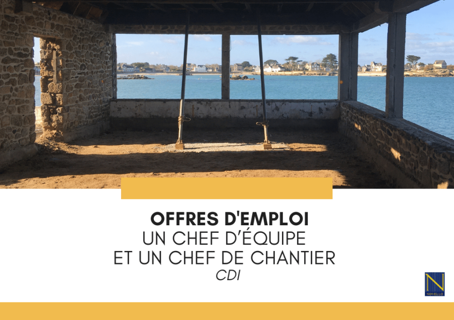 Novello recrute un chef d’équipe et un chef de chantier en CDI