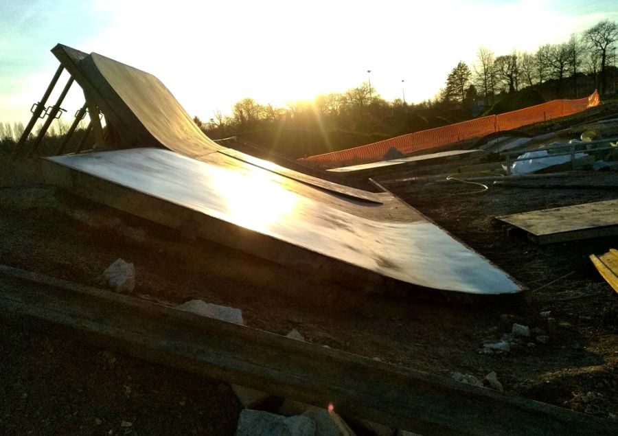 chantier d'un skate park à iffendic