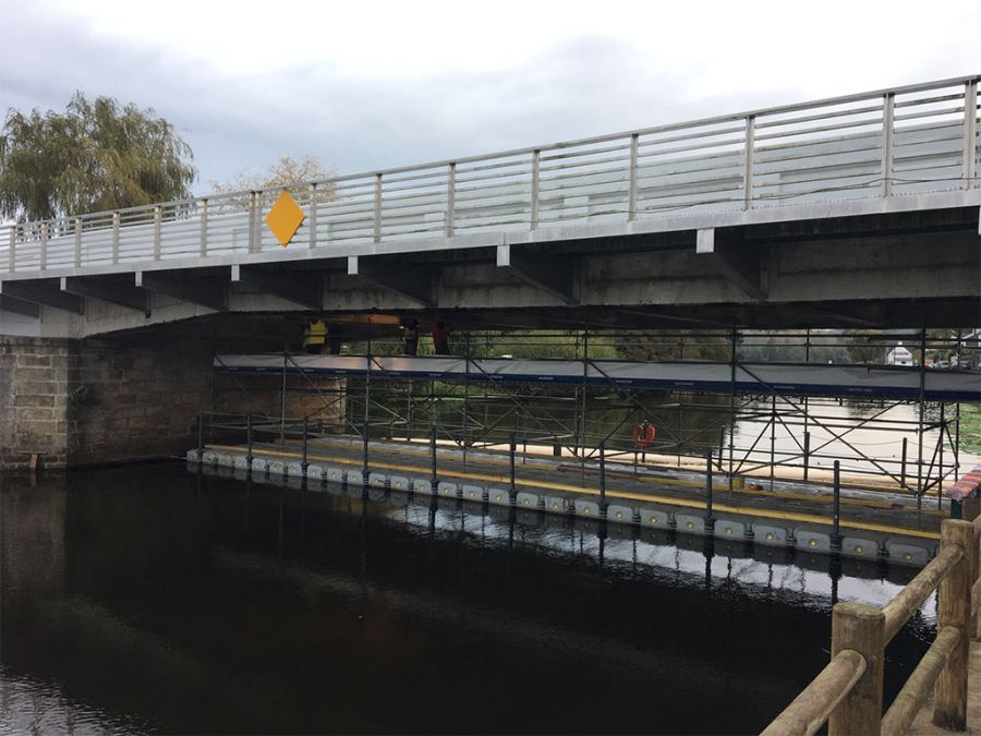 réparation d'un pont à lochrist dans le morbihan